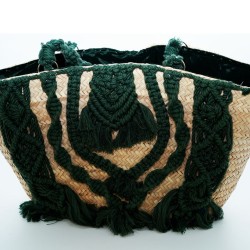 Couffin avec macramé vert Couffin avec macramé vert